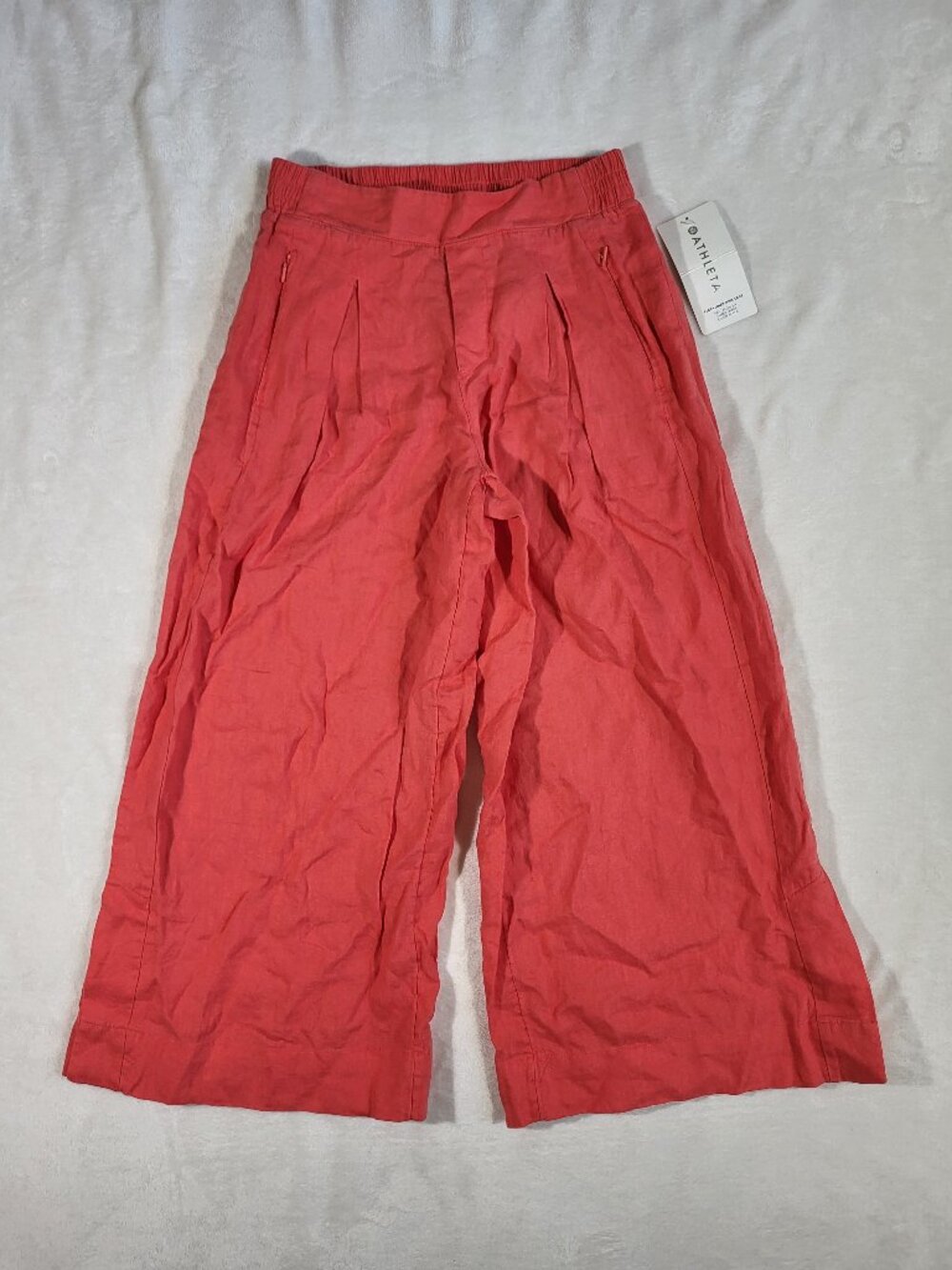 NWT Athleta Playa Linen Wide Crop High Rise Pants | Size 4